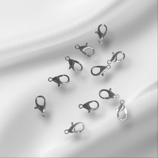 Карабин металл-серый 12мм, цена за 10 шт